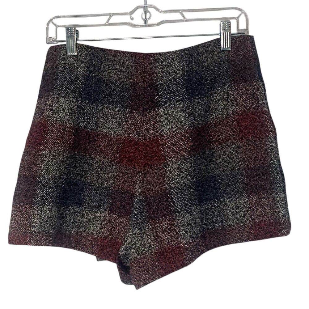 Free People Womens Emmy Mini Menswear Plaid Skort Grey Cotton Size 6 - Picture 3 of 13